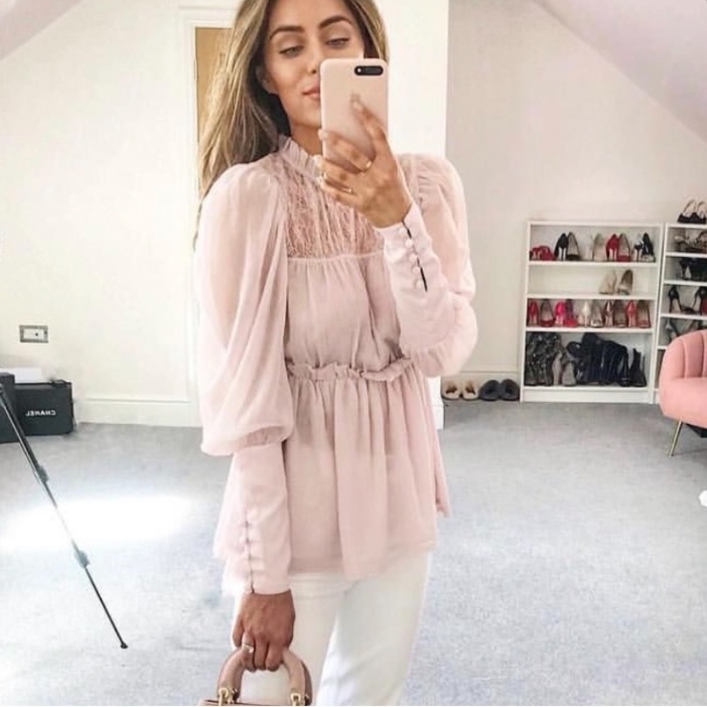 ISO: ASOS Lilac Lace Princess Puffy Sleeved Blouse Top